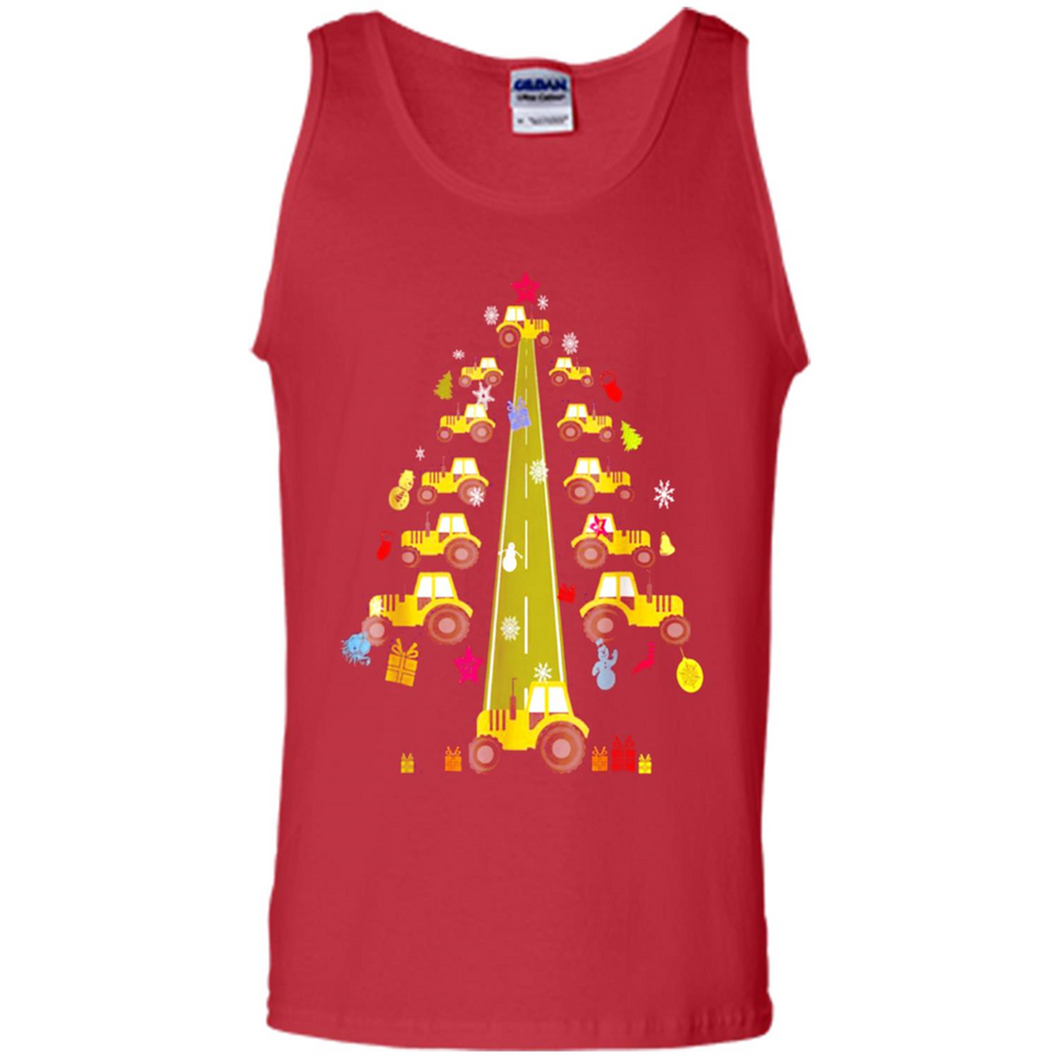Tractor Car Christmas Tree T-shirt For Drivers