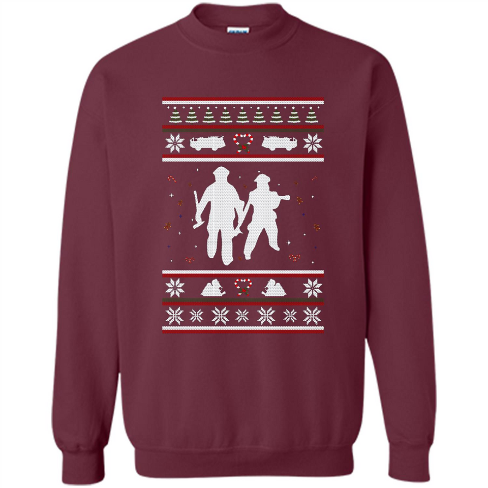 Christmas Ugly Sweater Firefighter Ugly Christmas Sweater - Sweatshirt