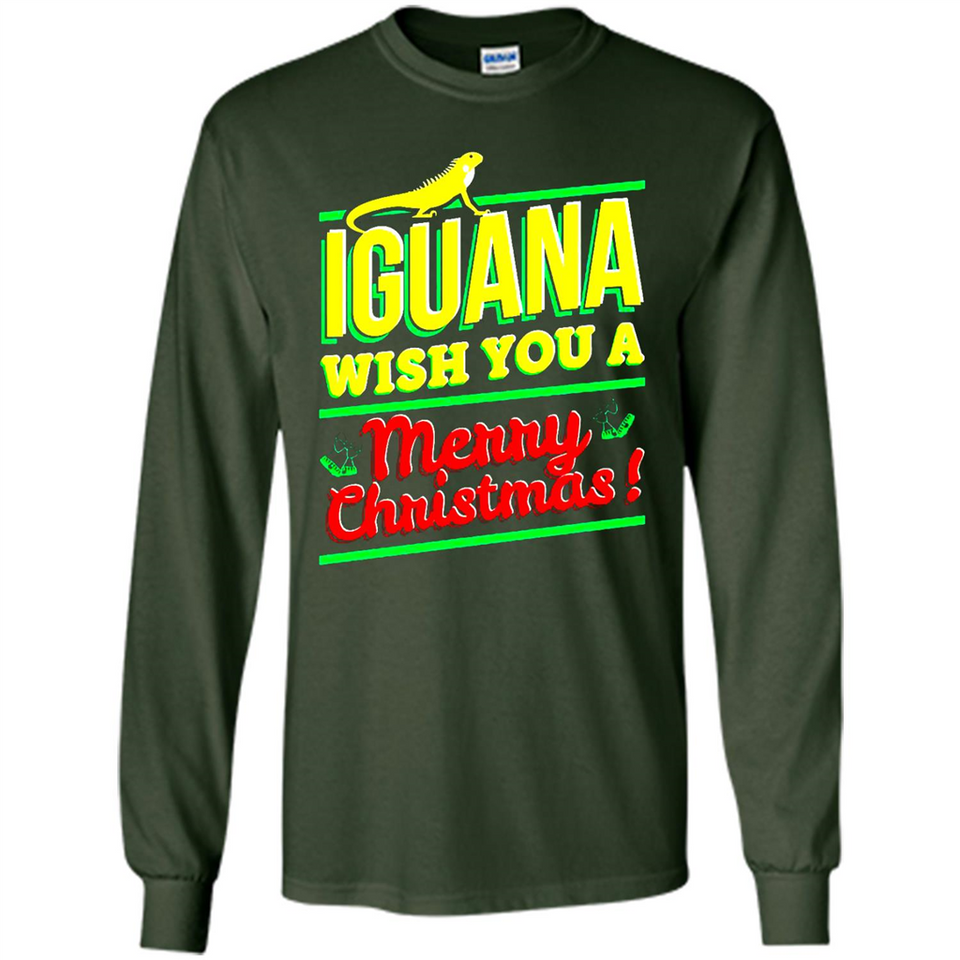 Iguana Wish You A Merry Christmas Animal - Long Sleeve T-Shirt