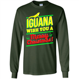 Iguana Wish You A Merry Christmas Animal - Long Sleeve T-Shirt