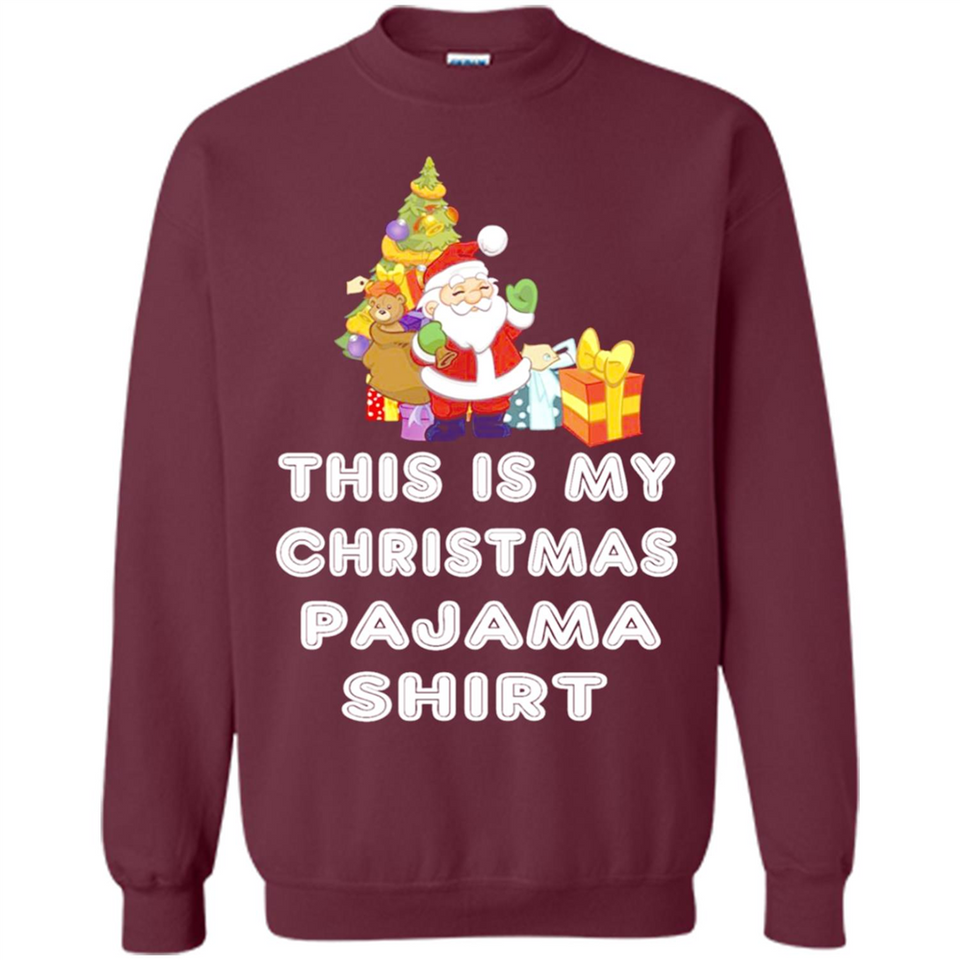 This is My Christmas Pajama Shirt - Santa Bear Tree Gift Tee