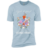 Just a Girl Who Loves Music George Strait Shirt PINGPONG - Premium Short Sleeve T-Shirt