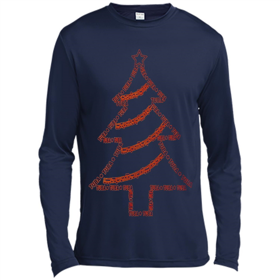 Tuba Text Christmas Tree Musical Instrument Holiday Shirt
