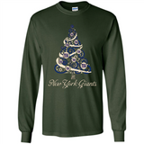 New York Giants NFL Football Team Logo Christmas Tree T-Shirt - Long Sleeve T-Shirt