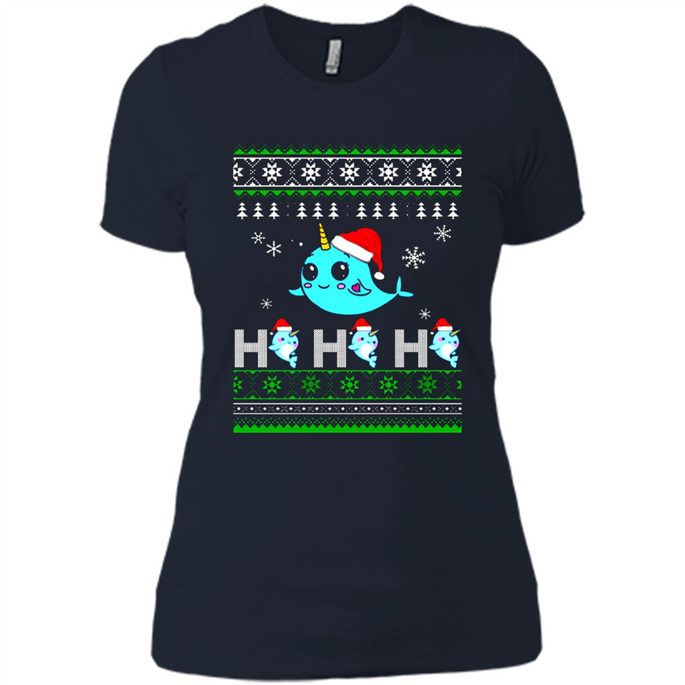 Narwhal christmas sweatshirt hoodie long PINGPONG - Ladies' Boyfriend T-Shirt