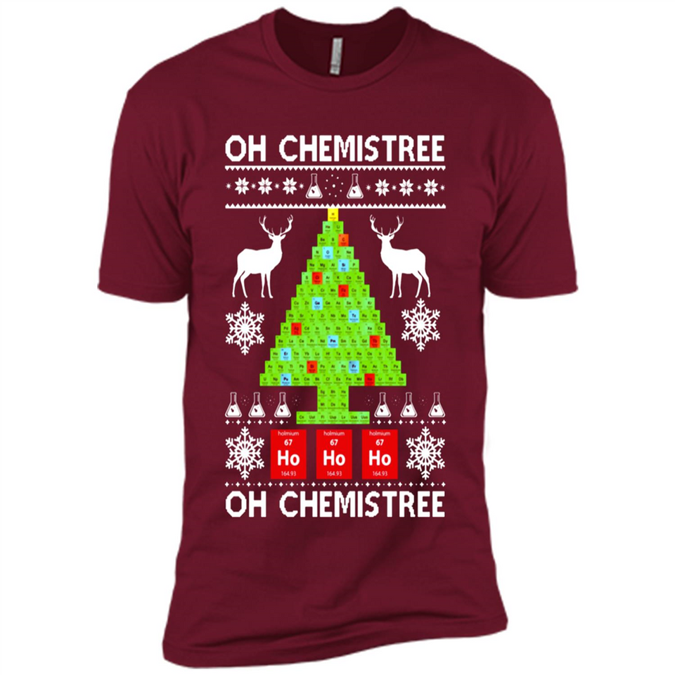 Oh Chemistree, Oh Chemistree Christmas Ugly Sweater - Premium Short Sleeve T-Shirt