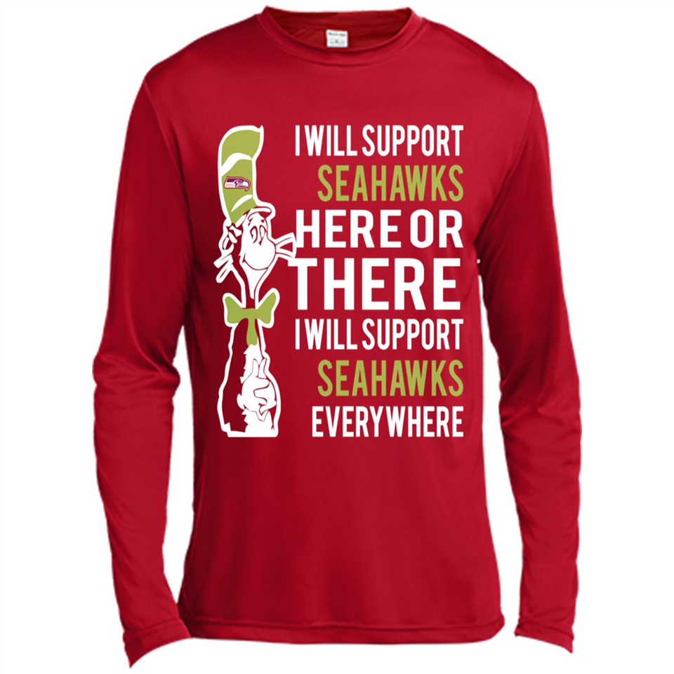 Shirt For Dr Seuss Cat And Seattle Seahawks Fans - Canvas Long Sleeve T-Shirt