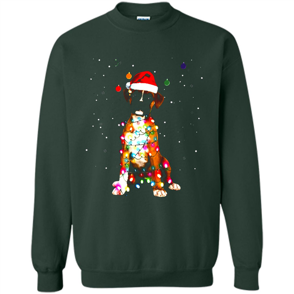 Christmas Lights Boxer Dog Funny Xmas Sweatshirt - Sweatshirt