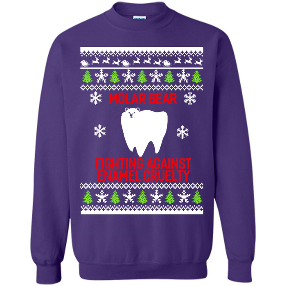 Molar bear fighting against enamel cruelty Christmas - Sweatshirt