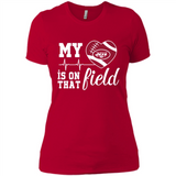 New York Jets Football My Heart is on that Field - Ladies' Boyfriend T-Shirt