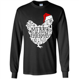 Chicken Christmas T Shirt Merry Chickmas Santa Claus Gifts - Long Sleeve T-Shirt