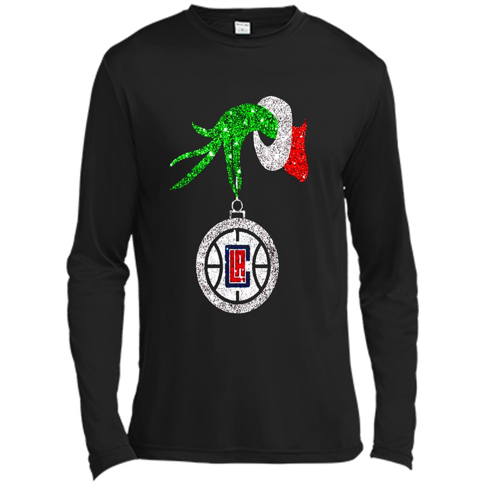 Amazing shirt Los Angeles Clippers Glitter Grinch Monogram Ornament Christmas Gift - Canvas Long Sleeve T-Shirt