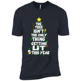 Funny Christmas Tree Drinking Sweatshirt Adult Boozy Festive - Premium Short Sleeve T-Shirt