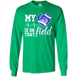 Abilene Christian Wildcats Football My Heart is on that Field - Long Sleeve T-Shirt