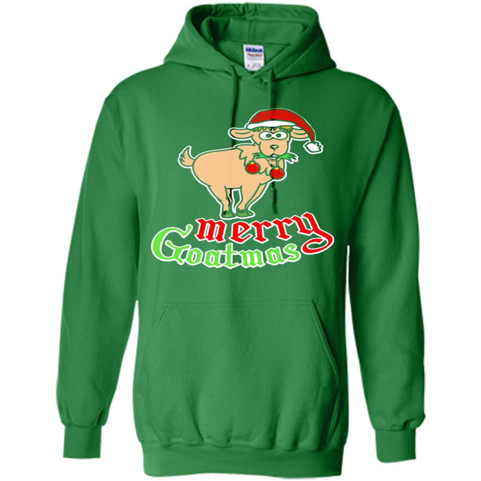 Christmas Merry Goatmas Goat Shirt Santa Hat - Hoodie