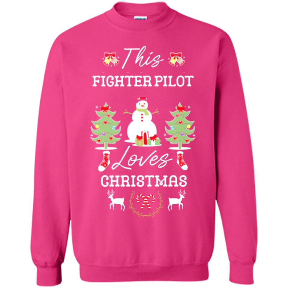 This Fighter Pilot Loves Christmas Tree Shirt with Snowman