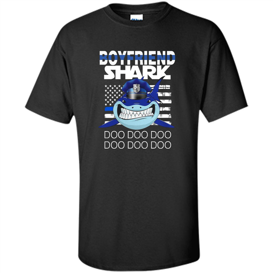 Police boyfriend Shark Blue Line Tee