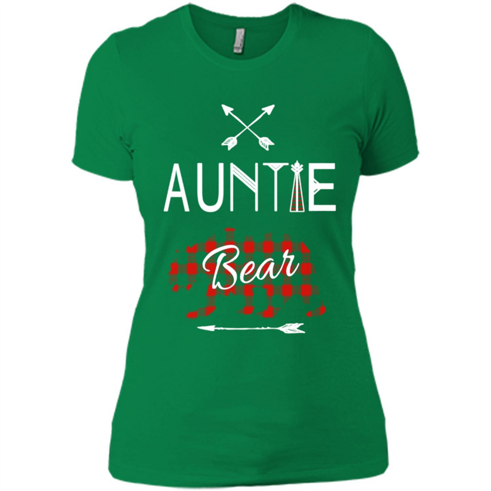 Aunt Shirt Buffalo Plaid Family Camp Bear Tee - Ladies' Boyfriend T-Shirt