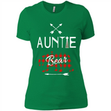 Aunt Shirt Buffalo Plaid Family Camp Bear Tee - Ladies' Boyfriend T-Shirt