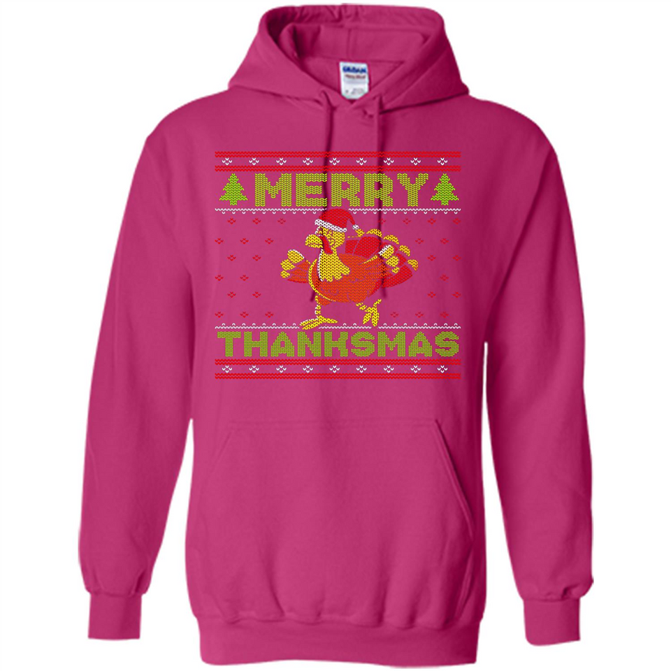 Merry Thankmas Ugly Xmas Thanksgiving Turkey Sweatshirt - Hoodie