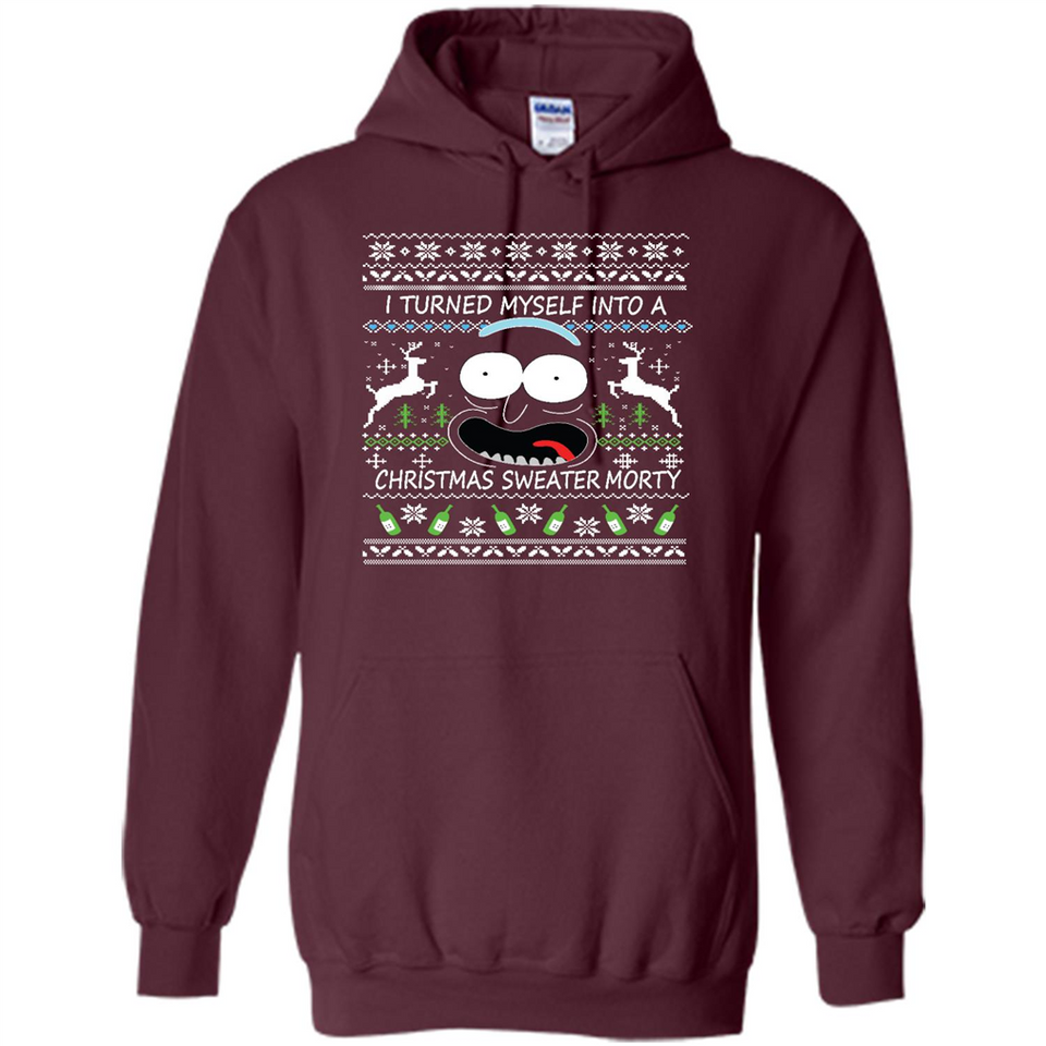 RICK AND MORTY-I TURNED MYSELF INTO A CHRISTMAS SWEATER MORTY UGLY XMAS SWEATER
