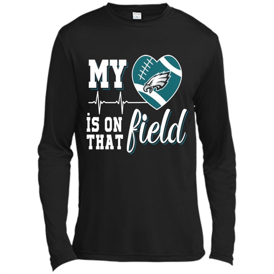 Philadelphia Eagles Football My Heart is on that Field - Canvas Long Sleeve T-Shirt