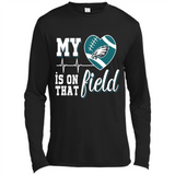 Philadelphia Eagles Football My Heart is on that Field - Canvas Long Sleeve T-Shirt
