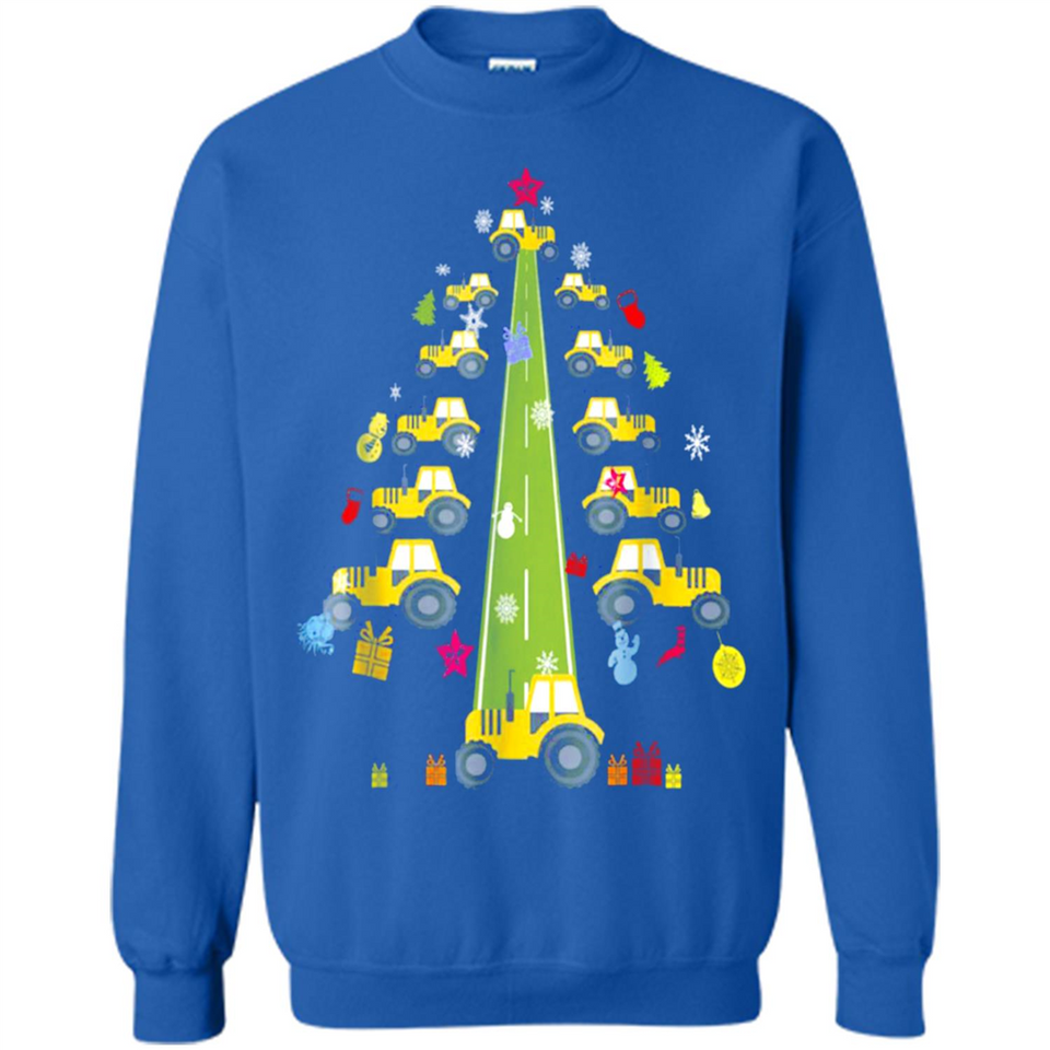 Tractor Car Christmas Tree T-shirt For Drivers