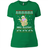 Mrs Slothy Christmas - Ladies' Boyfriend T-Shirt
