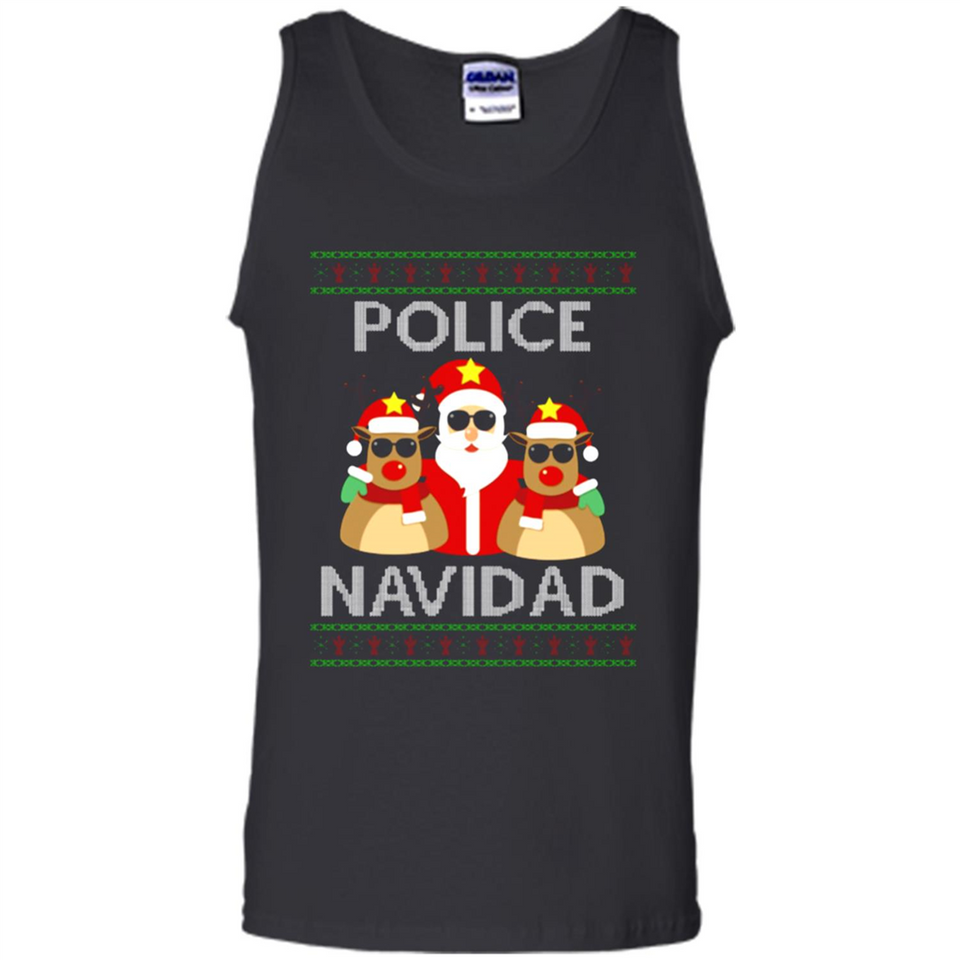 FUNNY POLICE NAVIDAD T-SHIRT Santa Christmas Party - Tank Top