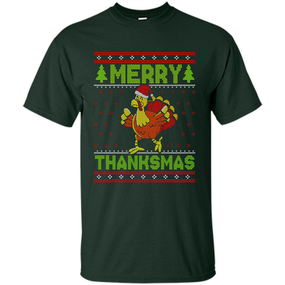 Merry Thankmas Ugly Xmas Thanksgiving Turkey Sweatshirt - Shirt