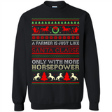 Funny Farmers Gift Ugly Santa Claus Horsepower - Sweatshirt