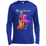Flamingo Christmas Shirt, Merry Christmas Shirt , Flamingo - Canvas Long Sleeve T-Shirt
