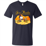 Snoopy Thanksgiving Give Thanks With A Grateful Heart - Men's V-Neck