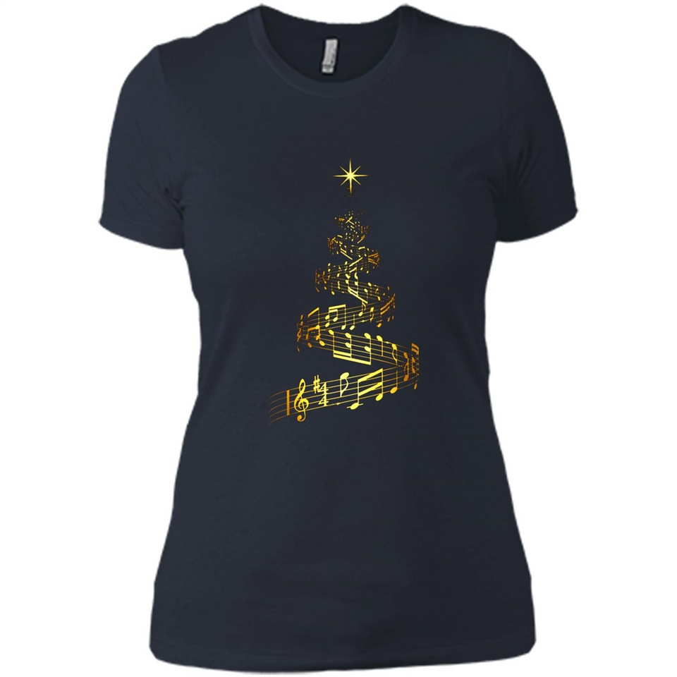 Music Note Christmas Tree Xmas Music Lover Mug PINGPONG - Ladies' Boyfriend T-Shirt