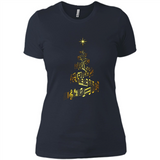 Music Note Christmas Tree Xmas Music Lover Mug PINGPONG - Ladies' Boyfriend T-Shirt