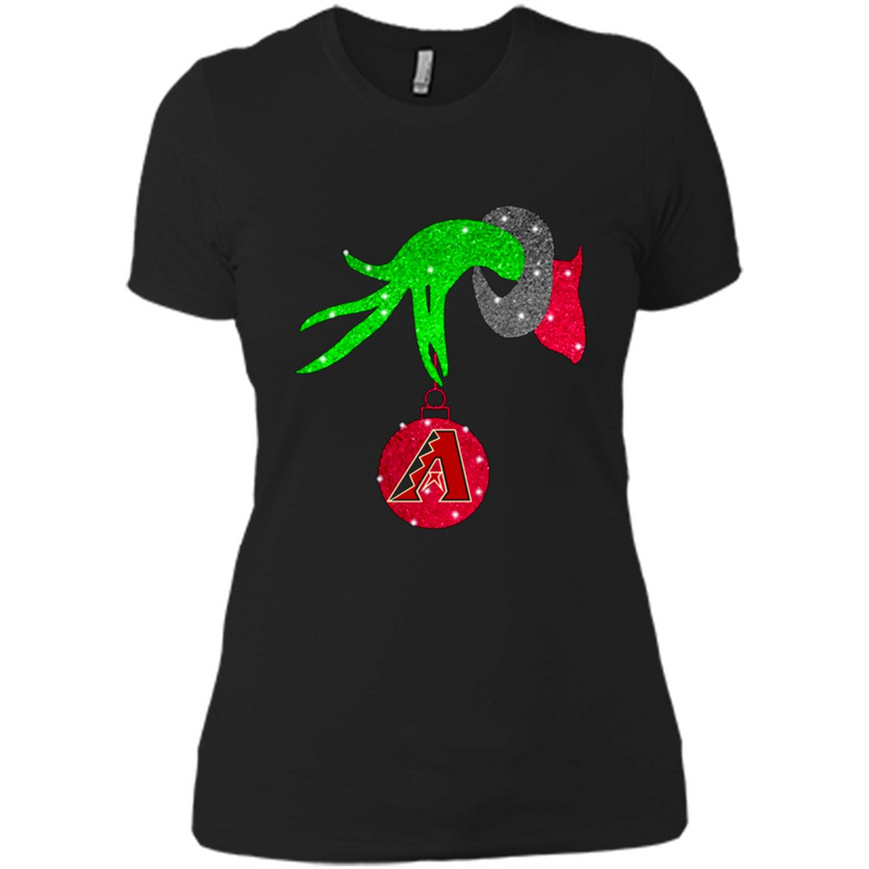 GRINCH HAND HOLDING ARIZONA DIAMONDBACKS GLITTER CHRISTMAS PINGPONG