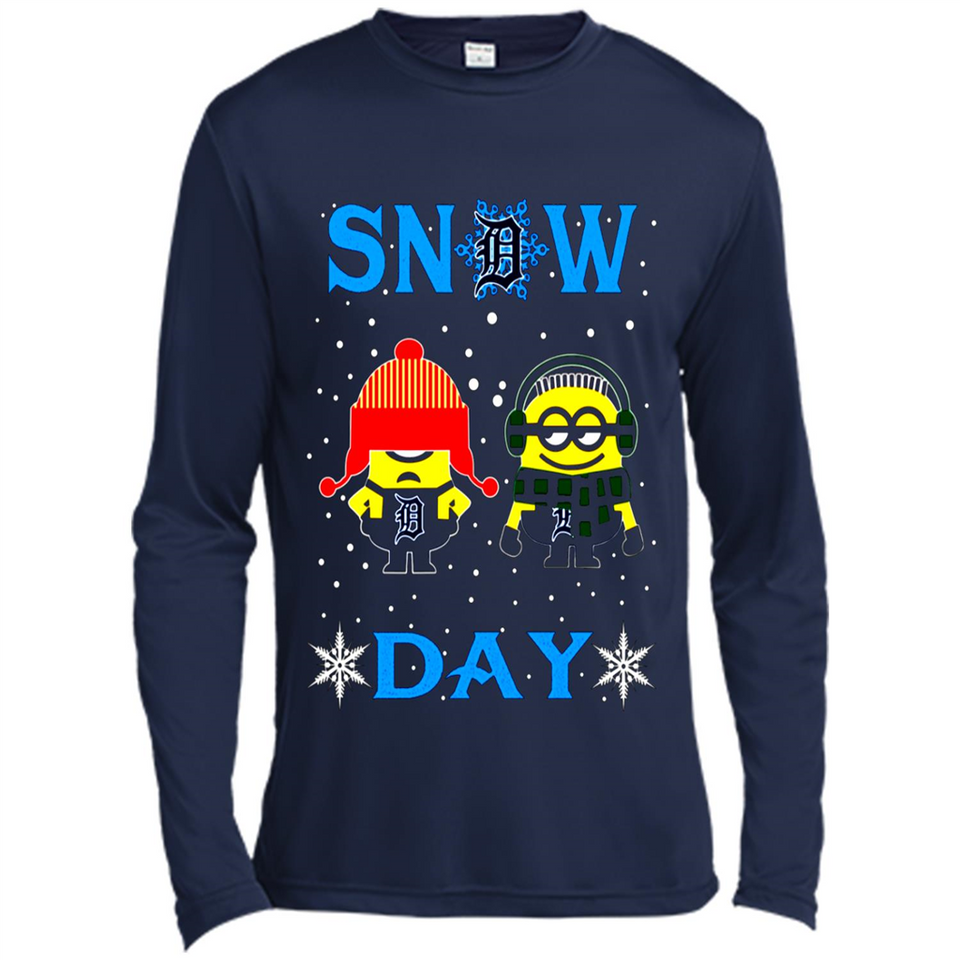 Snow Day Shirt For Detroit Tigers Vs Minion Fans pingpong