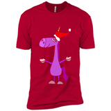 Funny Christmas Unicorn in Santa Hat - Premium Short Sleeve T-Shirt