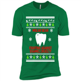 Molar bear fighting against enamel cruelty Christmas - Premium Short Sleeve T-Shirt