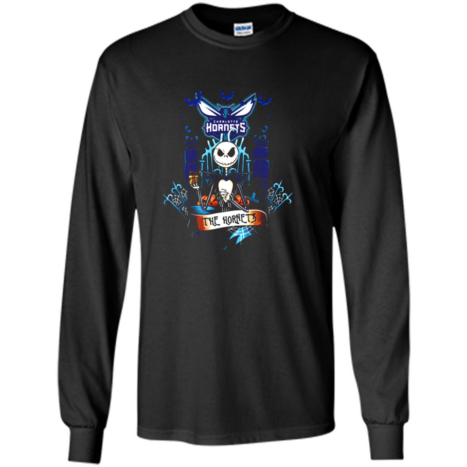 Charlotte Hornets Halloween The Nightmare Before Christmas - Long Sleeve T-Shirt