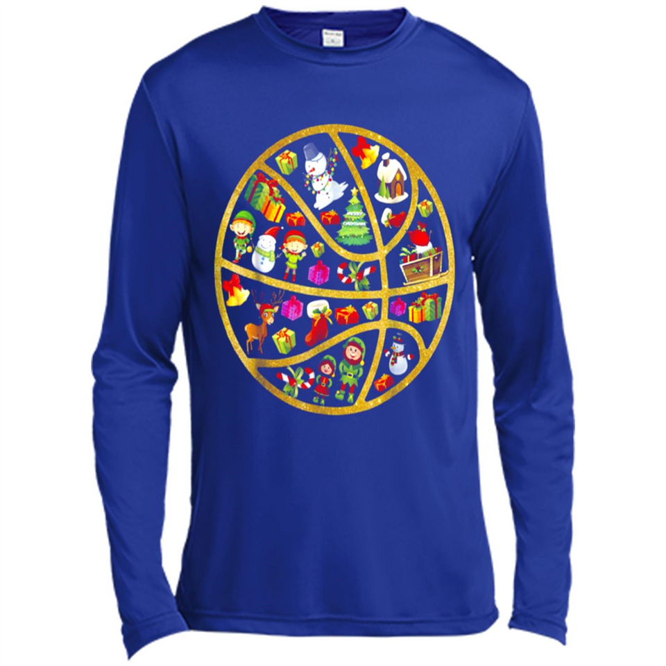 Basketball Christmas Ornament - Canvas Long Sleeve T-Shirt