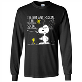 Snoopy I'm Not Anti-Social I Am Selectively Social