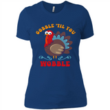 Thanksgiving Gobble Wobble Turkey - Ladies' Boyfriend T-Shirt