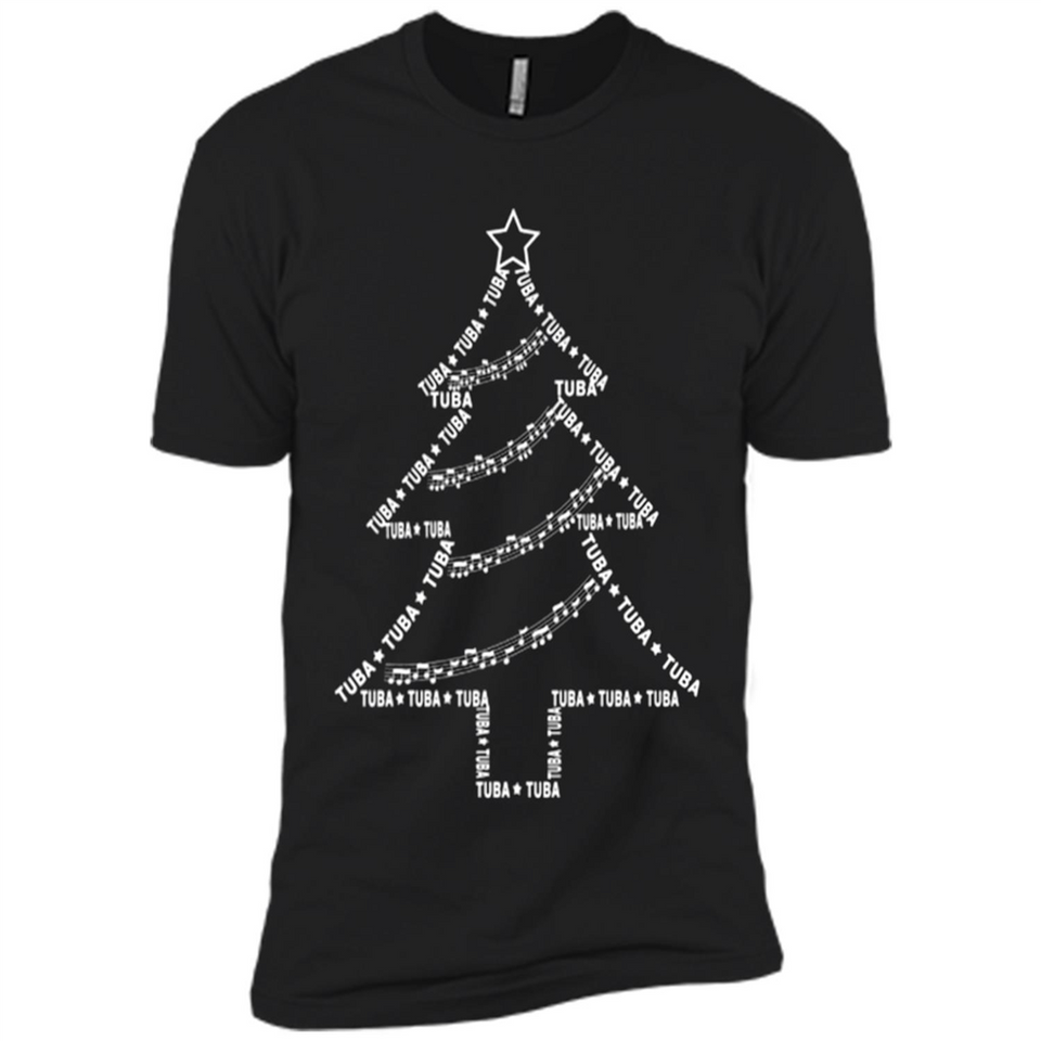 Tuba Text Christmas Tree Musical Instrument Holiday 1