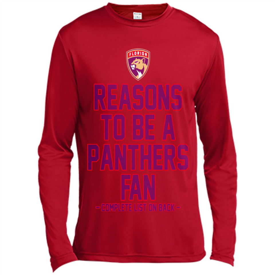 Reasons to be a Florida Panthers Fan Complete List on Back - Canvas Long Sleeve T-Shirt
