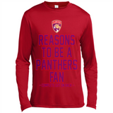 Reasons to be a Florida Panthers Fan Complete List on Back - Canvas Long Sleeve T-Shirt