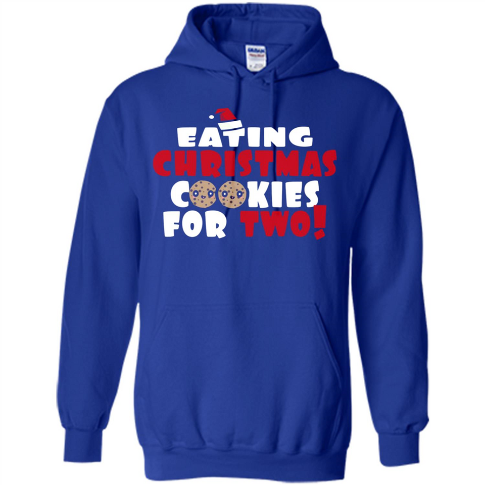 Womens Funny Eating Christmas Cookies For Two Pregnancy - Hoodie