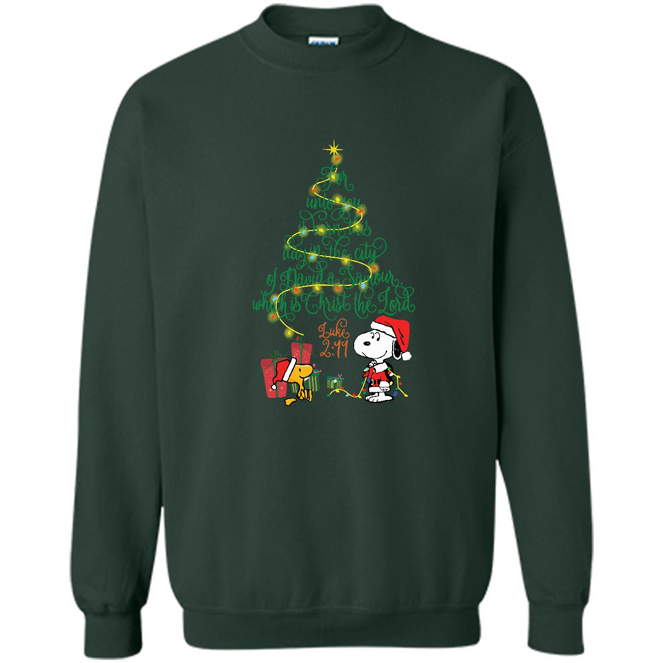 Snoopy-Woodstock-Christmas-tree-for-unto-you-is-born-this-day