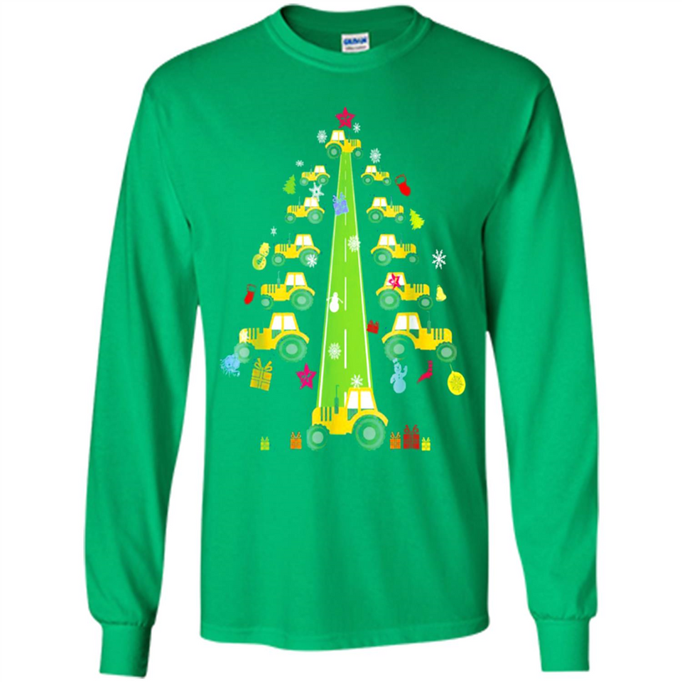 Tractor Car Christmas Tree T-shirt For Drivers
